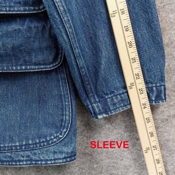 VTG Polo Ralph Lauren Jacket Mens Sz M Denim Chore Dungarees Corduroy Collar 90s - Picture 6 of 10
